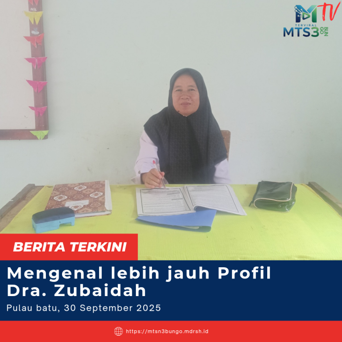 Dra. Zubaidah sosok guru senior MTsN 3 Bungo