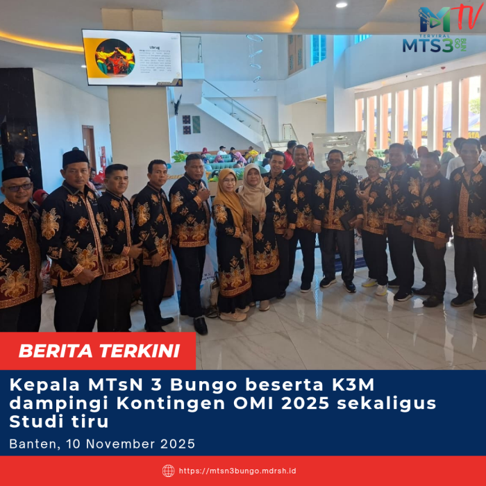 Kepala MTsN 3 Bungo Dampingi Kontingen OMI dan Studi Tiru