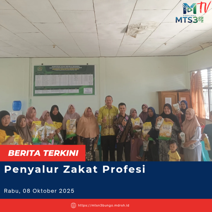 MTsN 3 Bungo menyaluran Zakat Profesi