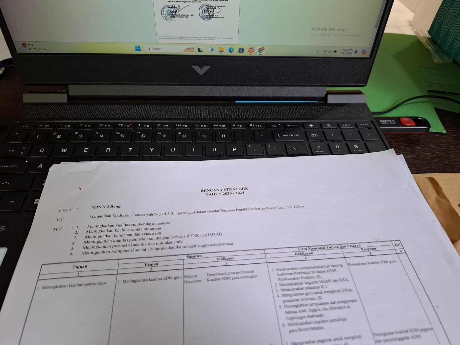 RENSTRA MADRASAH TSANAWIYAH NEGERI 3 BUNGO