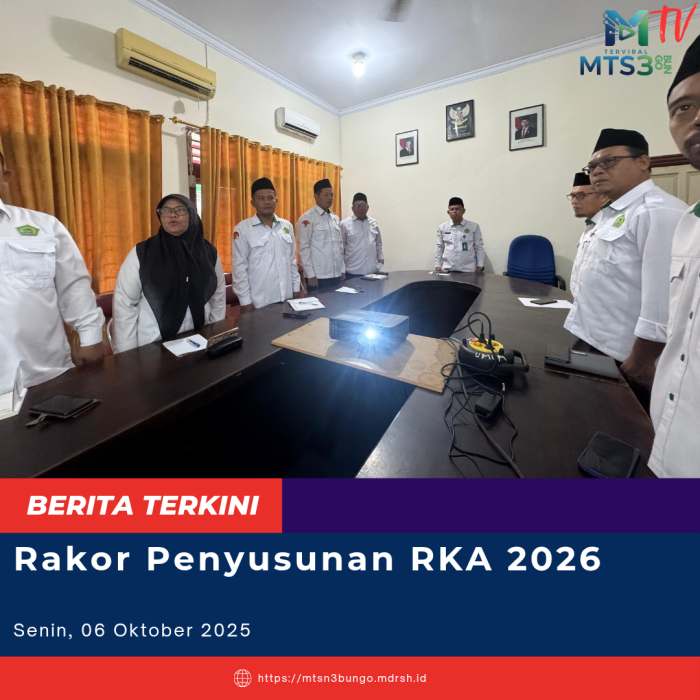 Kepala MTsN 3 Bungo Ikuti Rakor RKA 2026 Kanwil Kemenag Provinsi Jambi